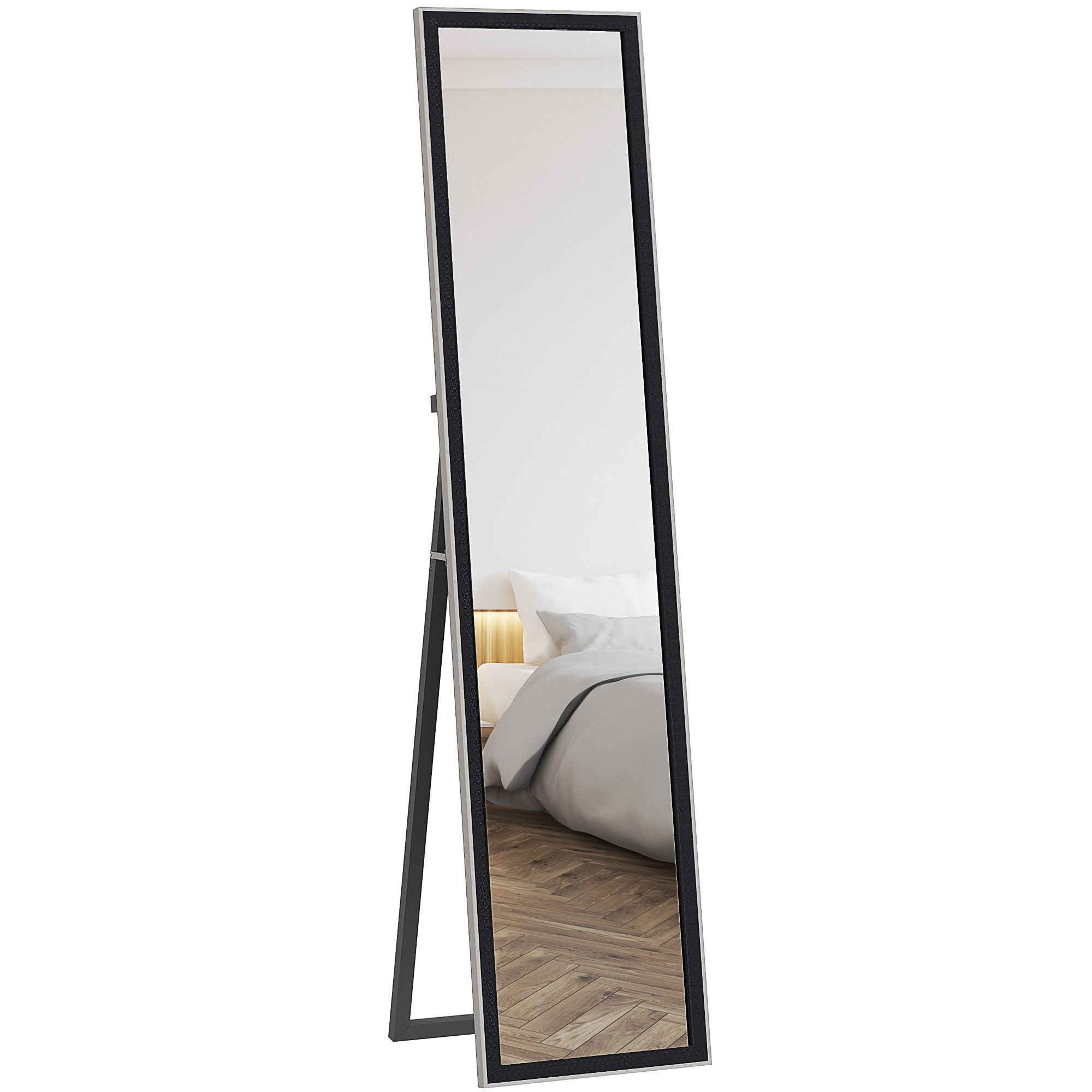 Glitter Frame Full-Length Mirror - Black