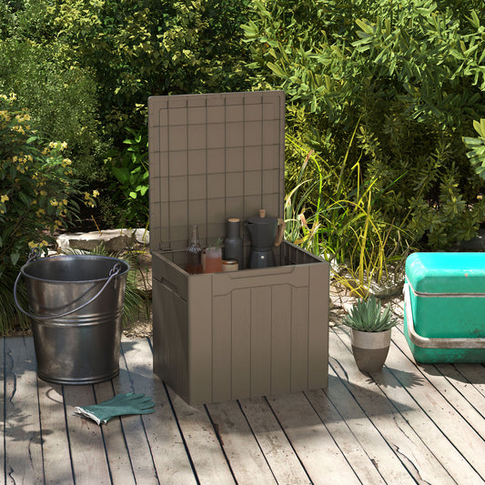 107 L Plastic Storage Chest with Lid - Dark Brown