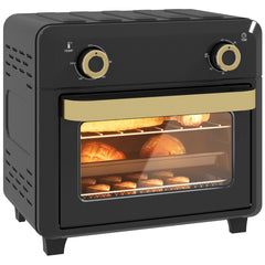 10L Air Fryer Oven, Mini Oven, Oil Free Cooking, Grill, Roast, Bake, with Adjustable Temperature, Timer, Dishwasher Safe, 1000W, Black
