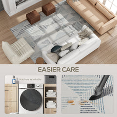 Fynco - Modern Area Rug, Geometric Pattern Non-Slip Washable Rug, Soft Floor Carpet for Living Room, Bedroom, Dining Room, Home Office, 290 x 200 cm, Multi-Coloured