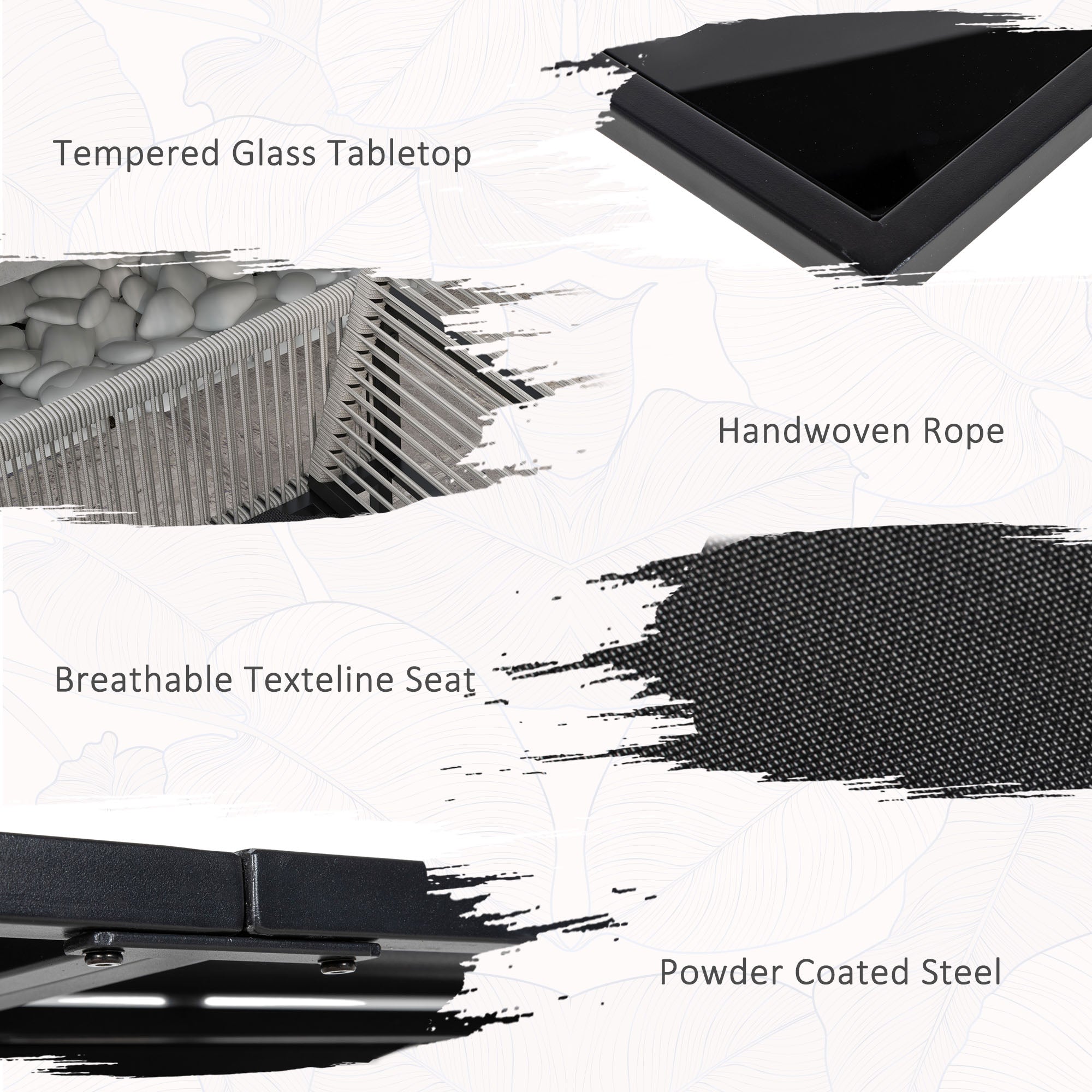 Five-Piece Metal Dining Set, with Folding Back Chairs, Light Grey