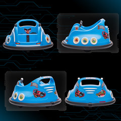 AIYAPLAY Angry Bird Licensed Waltzer Car, 12V Kids Bumper Car w/ Joysticks, Remote, Music LED Lights, Blue