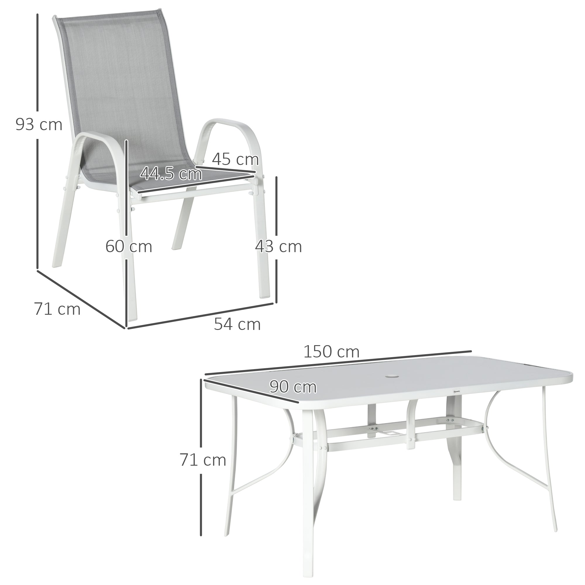 Seven-Piece Outdoor Dining Set - Grey