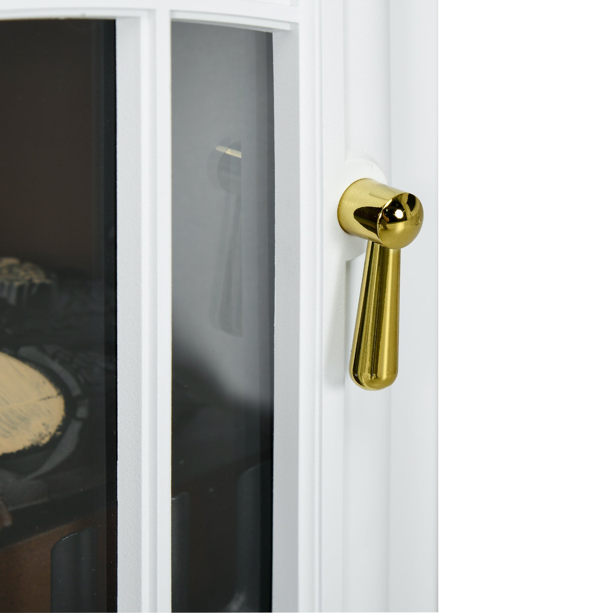 Fynco - Modern Electric Fireplace, Freestanding Electric Stove Fire with Flame Effect, 950/1850W, White