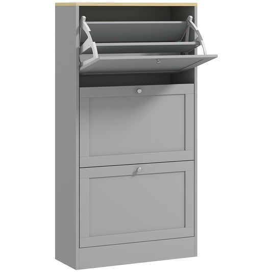 Fynco - Modern Compact Three-Drawer Shoe Storage Cabinet - Grey
