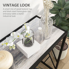 Console Table, Industrial Sofa Table with Metal Frame for Living Room, Hallway, 120 cm, Grey
