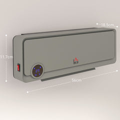 Fynco - Wall Downflow Heater 2 Heat and Fan 1000W/2000W, Electric Space Heater with Timer Remote Oscillating, for Bedroom Home Office, Grey