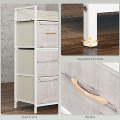 Rustic Chest of Four Fabric Drawers - Black