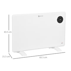 Fynco - 1200W Electric Convector Heater, Freestanding or Wall Mounted, Space Heater with Adjustable Thermostat, Timer, White