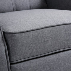 Recliner Armchair, Vintage Reclining Chair with Nail Head Trim, Wingback Chair with Button Tufted Back and Footrest, for Living Room, Grey