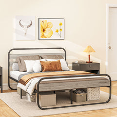King Size Steel Industrial Bed Frame - Black