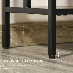 Industrial Console Table with Storage Shelf, Narrow Hallway Dressing Desk with Metal Frame for Living Room, Bedroom, Rustic Brown