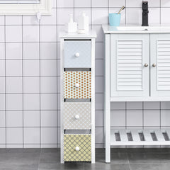 Chest of Drawers, 4 Drawer Dresser, Storage Organizer Toilet Tissue Cabinet for Bedroom, Bathroom