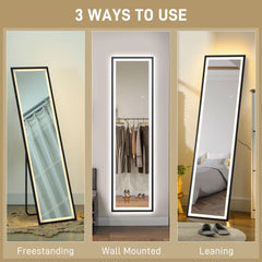 150 x 40cm Full Length Mirror, with Adjustable Lights - Black