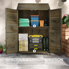 103.5 x 59 cm Wooden Garden Shed - Brown