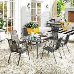 Seven-Piece Outdoor Dining Set - Charcoal Grey