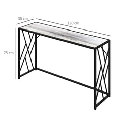 Console Table, Industrial Sofa Table with Metal Frame for Living Room, Hallway, 120 cm, Grey