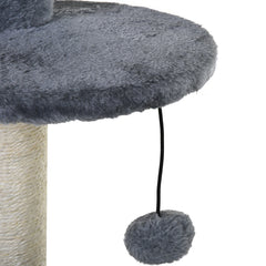 100cm Cat Tree for Indoor Cats, Cat Tower Condo for Kittens with Cat House Sisal Scratching Posts, Hanging Ball Toys, Perches - Grey