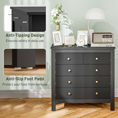 Elegant Chest of Five Drawers - Black