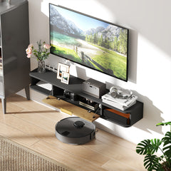 120 cm Floating TV Stand with Storage - Charcoal Grey