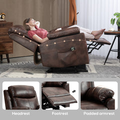 Faux Leather 70° Electric Riser Recliner Chair, Dark Brown