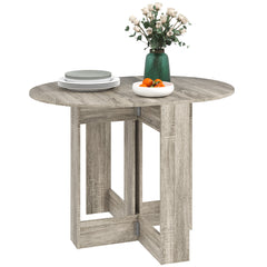 Space-saving Drop Leaf Table, Folding Dining Table for Small Space, Kitchen, Dining Room, Grey