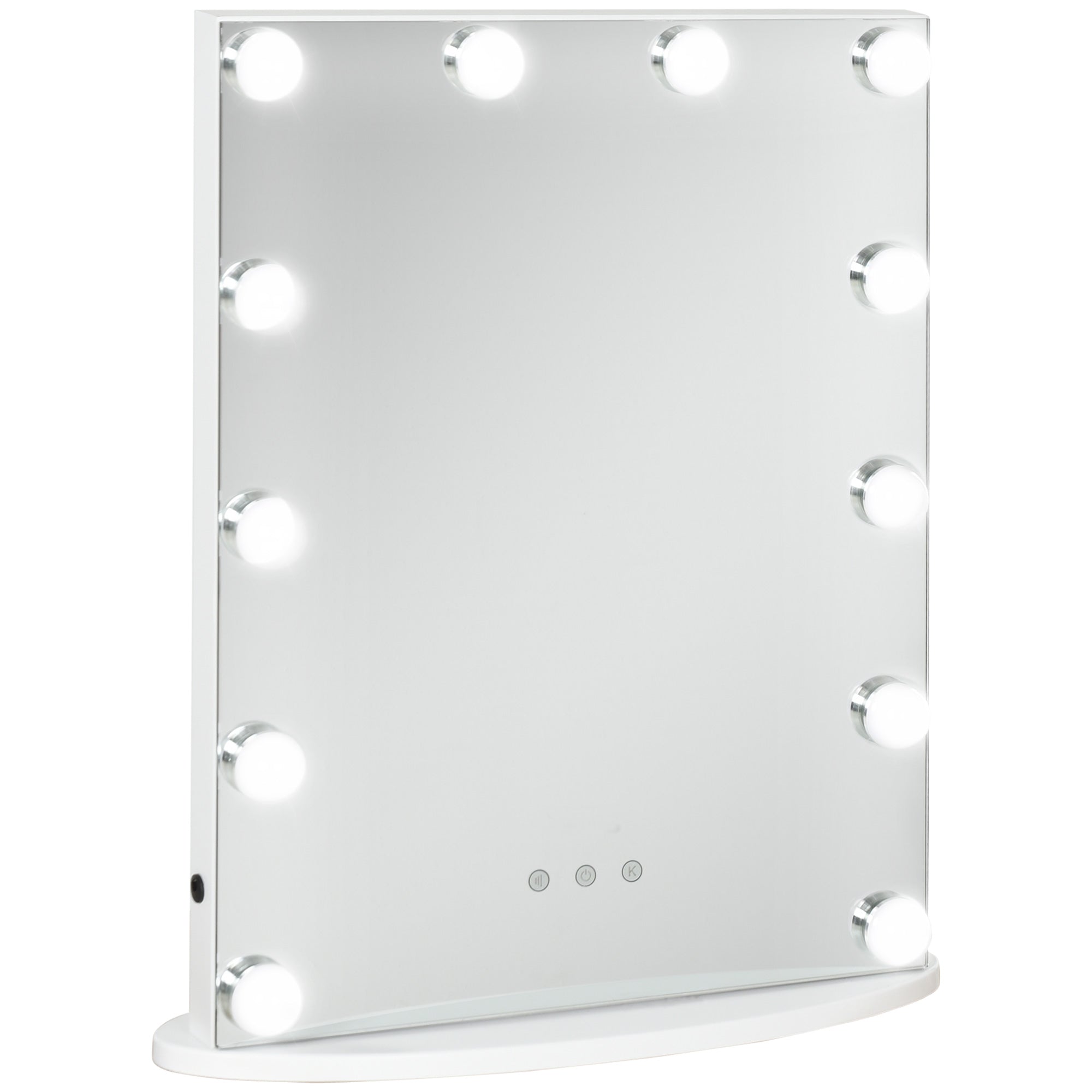 Hollywood Mirror with Lights for Makeup Dressing Table, Lighted Vanity Mirror with 12 Dimmable LED Bulbs and USB Plug in Power Supply, White