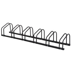 Bike Stand Parking Rack Floor or Wall Mount Bicycle Cycle Storage Locking Stand 179L x 33W x 27H (6 Racks, Black)