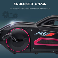 Kids Pedal Go Kart, with Adjustable Seat, EVA Wheels, Seat, Handbrake - Pink