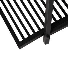 102L x 48W x 49H Classic Metal Garden Bridge with Safety Railings Arc Footbridge Decorative Pond Bridge for Backyard Creek Stream, Black