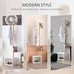 180 cm Hallway Coat Rack Storage Bench Tree Hat Hanger Entryway Stand Garment Organiser Bedroom Living Room