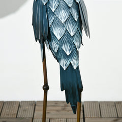 Crane Garden Ornaments, 2 PCS Steel Garden Statue Set Gifts, Water and Rust Resistant Sculptures for Patio Pond Landscape Decoration, Multi-Colour