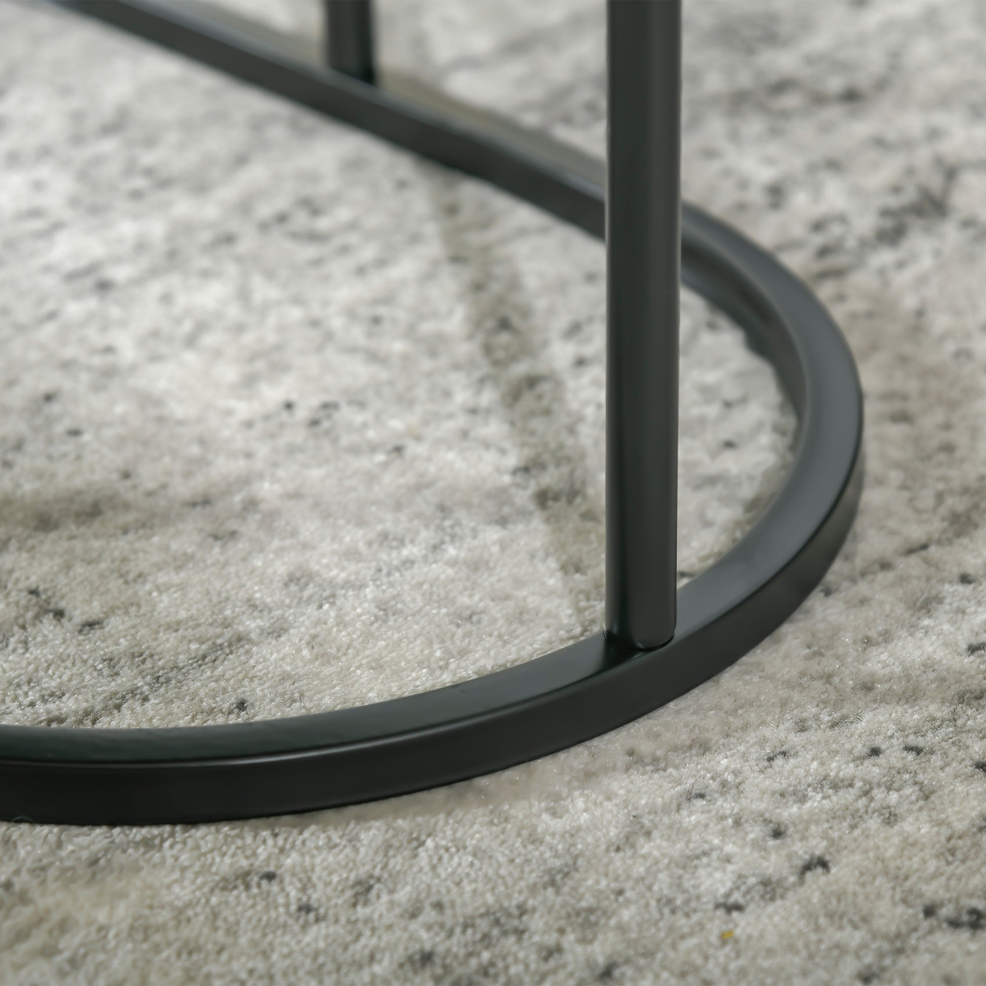 Marble-Effect Nest of Tables - Black/White