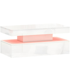LED Coffee Table with Storage - High Gloss White
