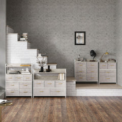 Rustic Chest of Six Fabric Drawers - Natural