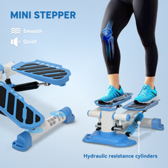 Portable Mini Stepper, Steppers for Exercise Workout with LCD Display Monitor, Anti-skid Foot Pedals for Home Gym Office, Blue