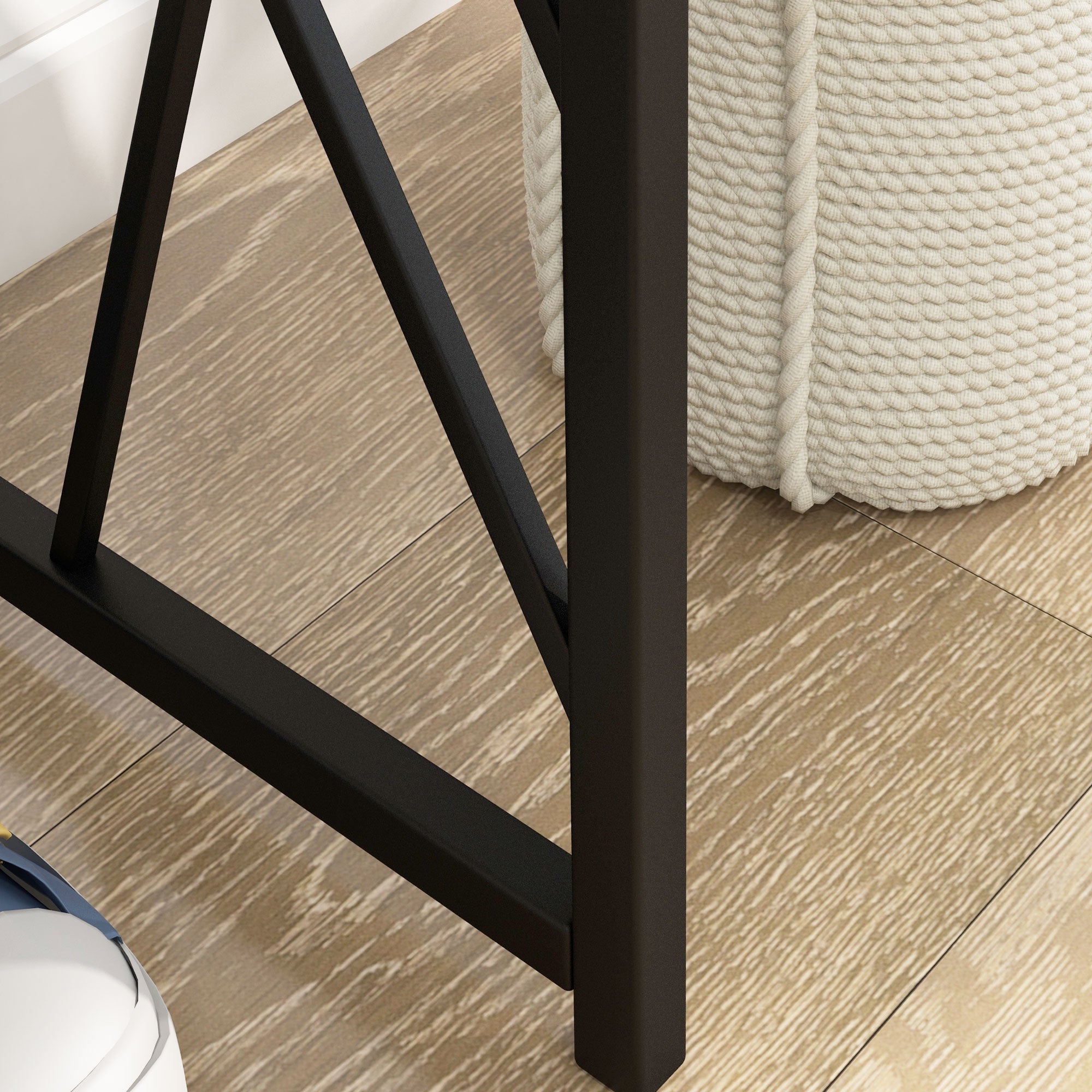 Console Table, Industrial Sofa Table with Metal Frame for Living Room, Hallway, 120 cm, Grey