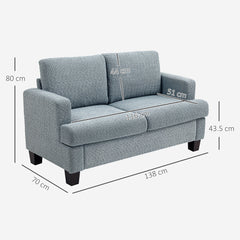 Two-Seater Chenille Sofa - Light Grey