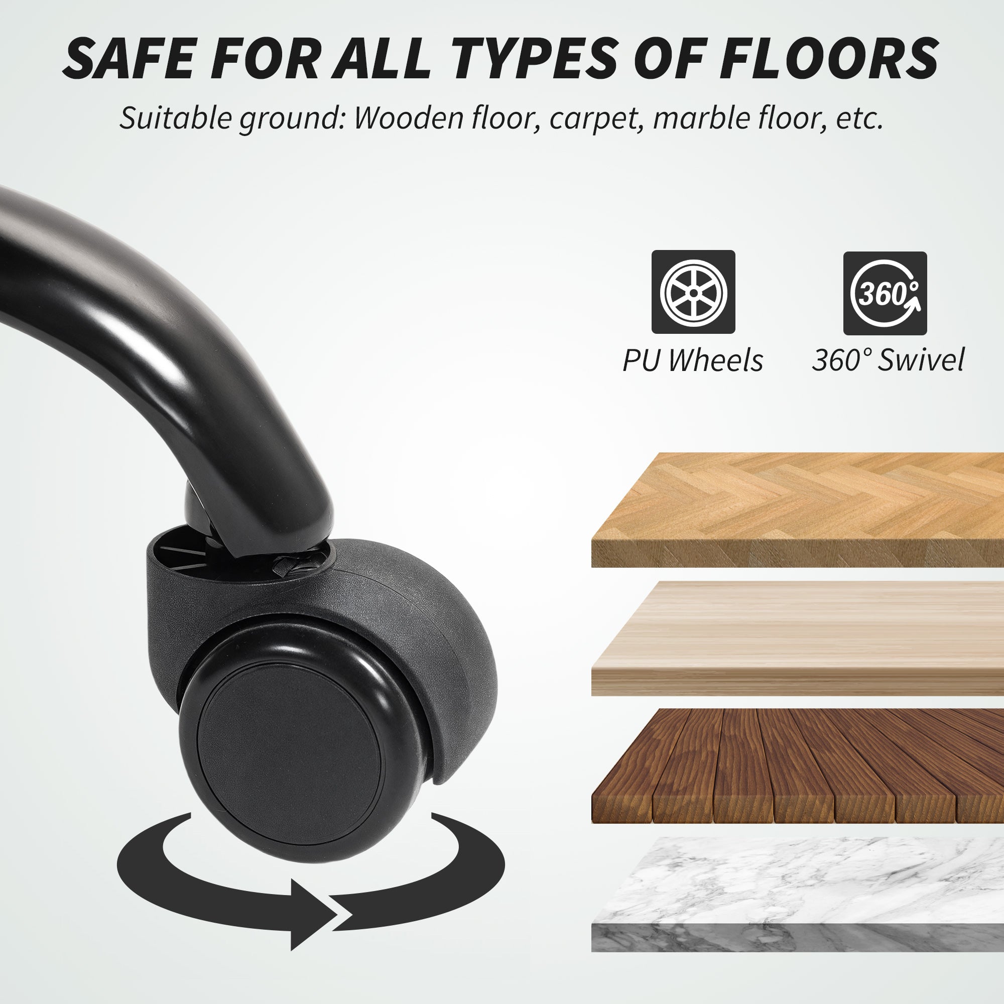 Fynco - Double Padded Linen-Look Office Chair - Charcoal Grey