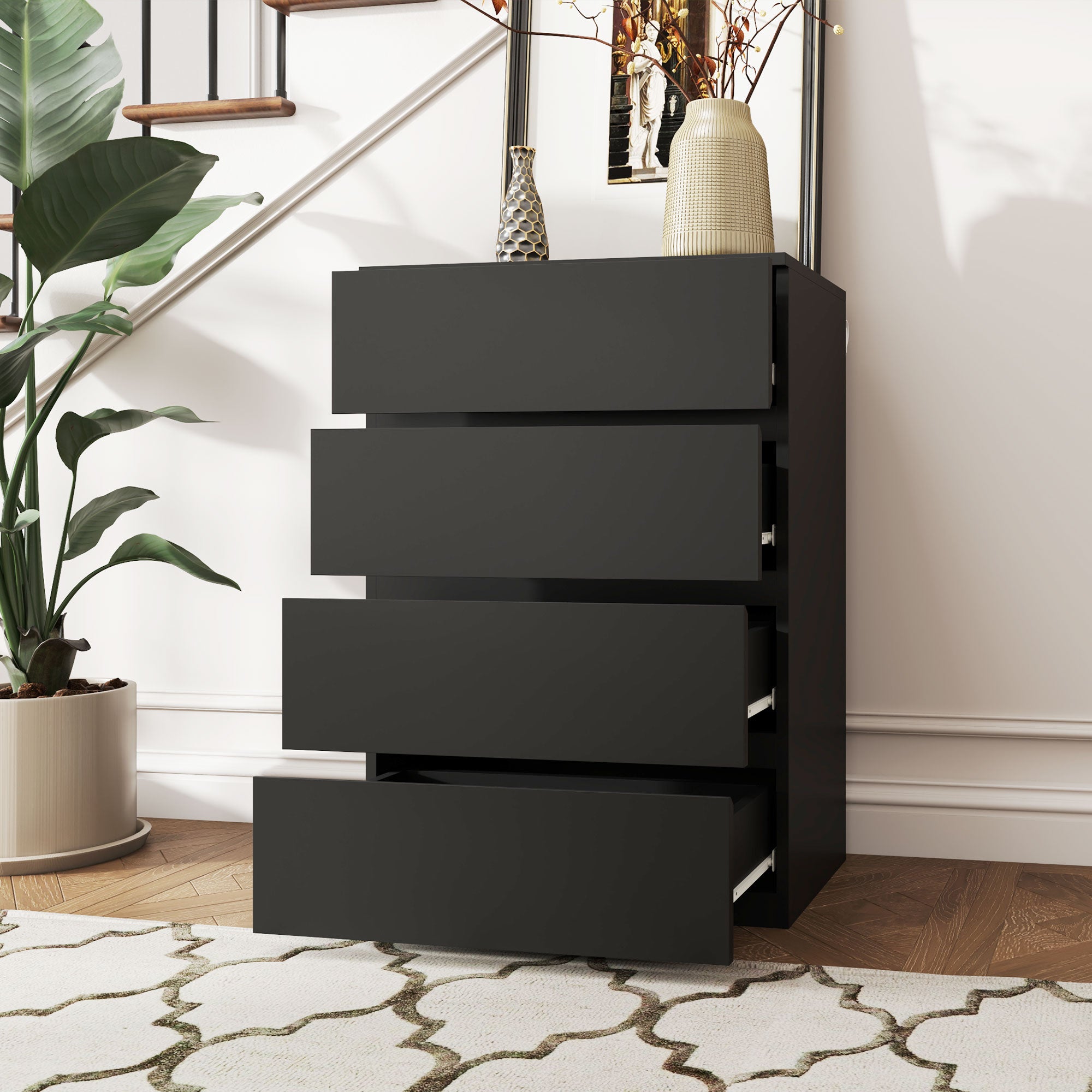 Chest of Drawers, 4-Drawer Storage Cabinets, Modern Dresser, Storage Drawer Unit for Bedroom
