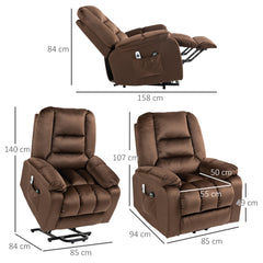 Leathaire Eight Massage Point Armchair, with Heat and Reclining Back - Brown