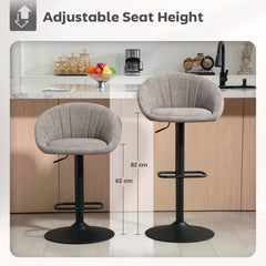Fynco - Set of Two Relaxed Tub Bar Stools - Grey