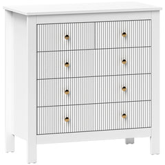 Elegant Chest of Five Drawers - White
