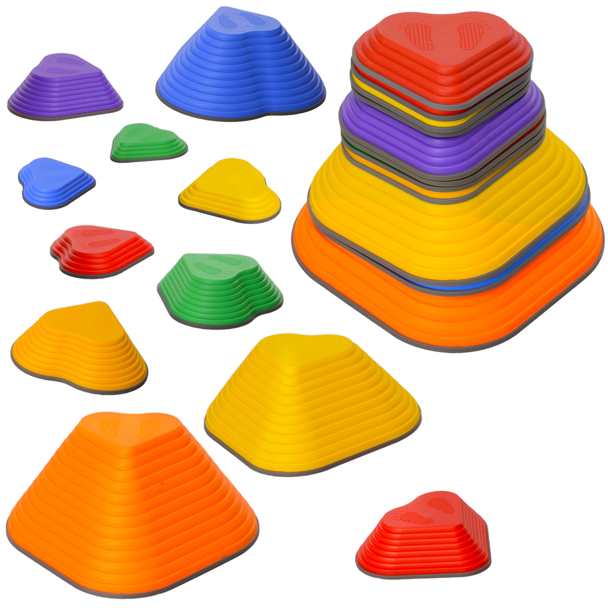 AIYAPLAY 11-Piece Heart-Shaped Kids Balance Stepping Stones and Motor Skills, Multicoloured
