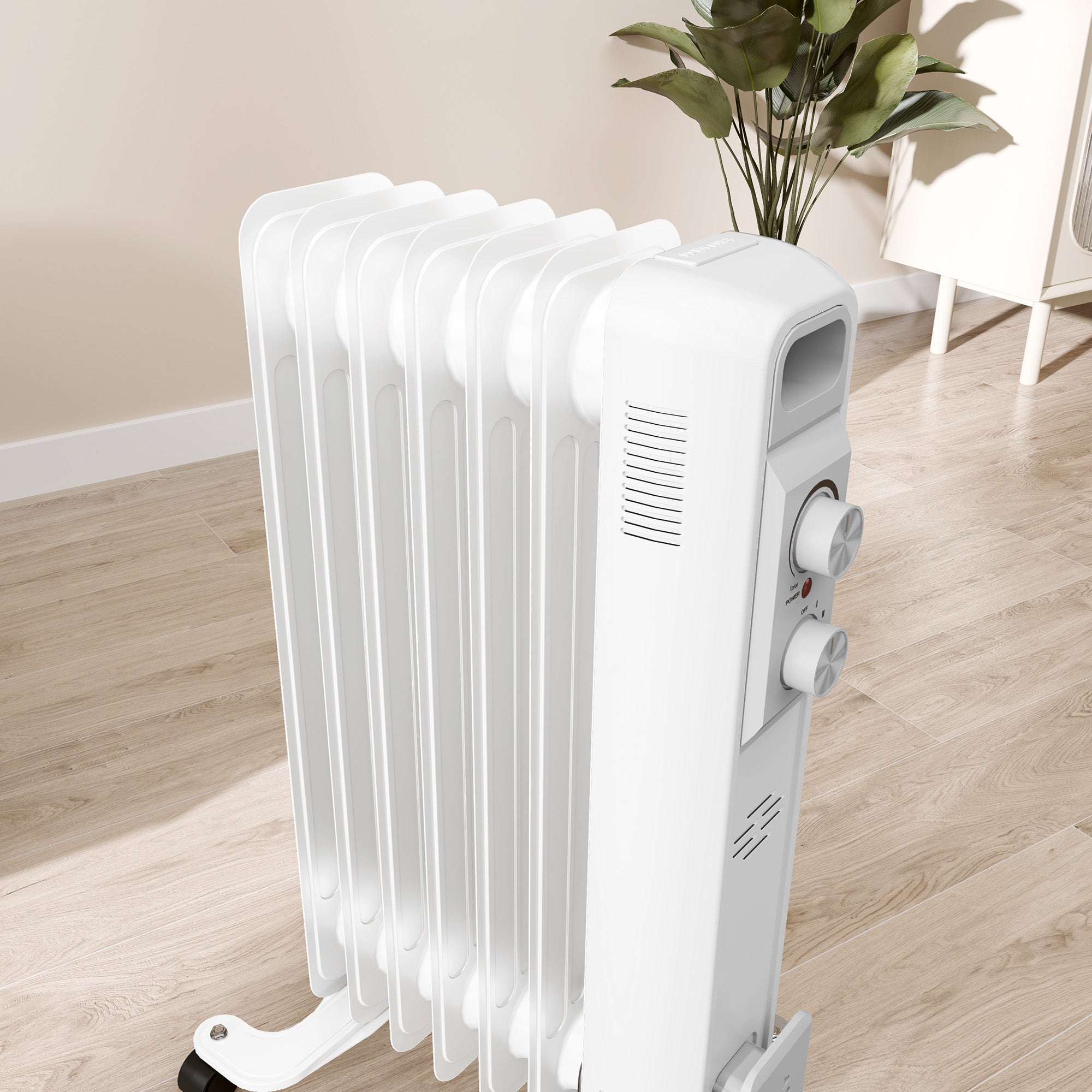 1.5kW Seven Fin Oil-Filled Radiator - White