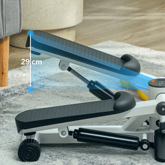 SPORTNOW Mini Stepper Machine, with LCD Monitor, Non-Slip Pedals, White