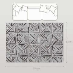 Fynco - Modern Area Rug, Triangle Pattern Non-Slip Washable Rug, Chenille Floor Carpet for Living Room, Bedroom, Dining Room, Home Office, 230 x 160 cm, Brown