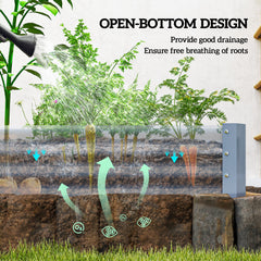 Fynco - 240 x 120cm Galvanised Steel Open Planter - Silver