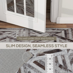 Fynco - Modern Area Rug, Triangle Pattern Non-Slip Washable Rug, Chenille Floor Carpet for Living Room, Bedroom, Dining Room, Home Office, 290 x 200 cm, Brown