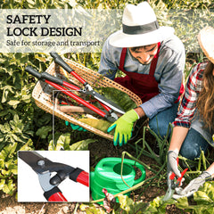 3 Pcs Garden Shears Set with Hedge Shears, Lopper, Garden Secateurs, Lightweight and Compact, Tree Shrub Care Kit for Pruning with Soft Grip Handle